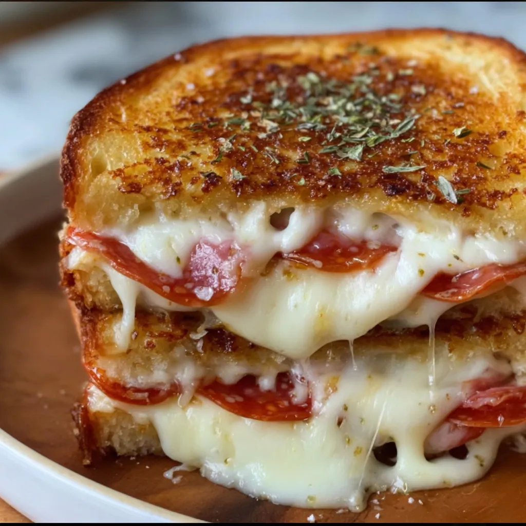 Ultimate Pizza Grilled Cheese with Pepperoni, Mozzarella, and Marinara Sauce - tertiary view